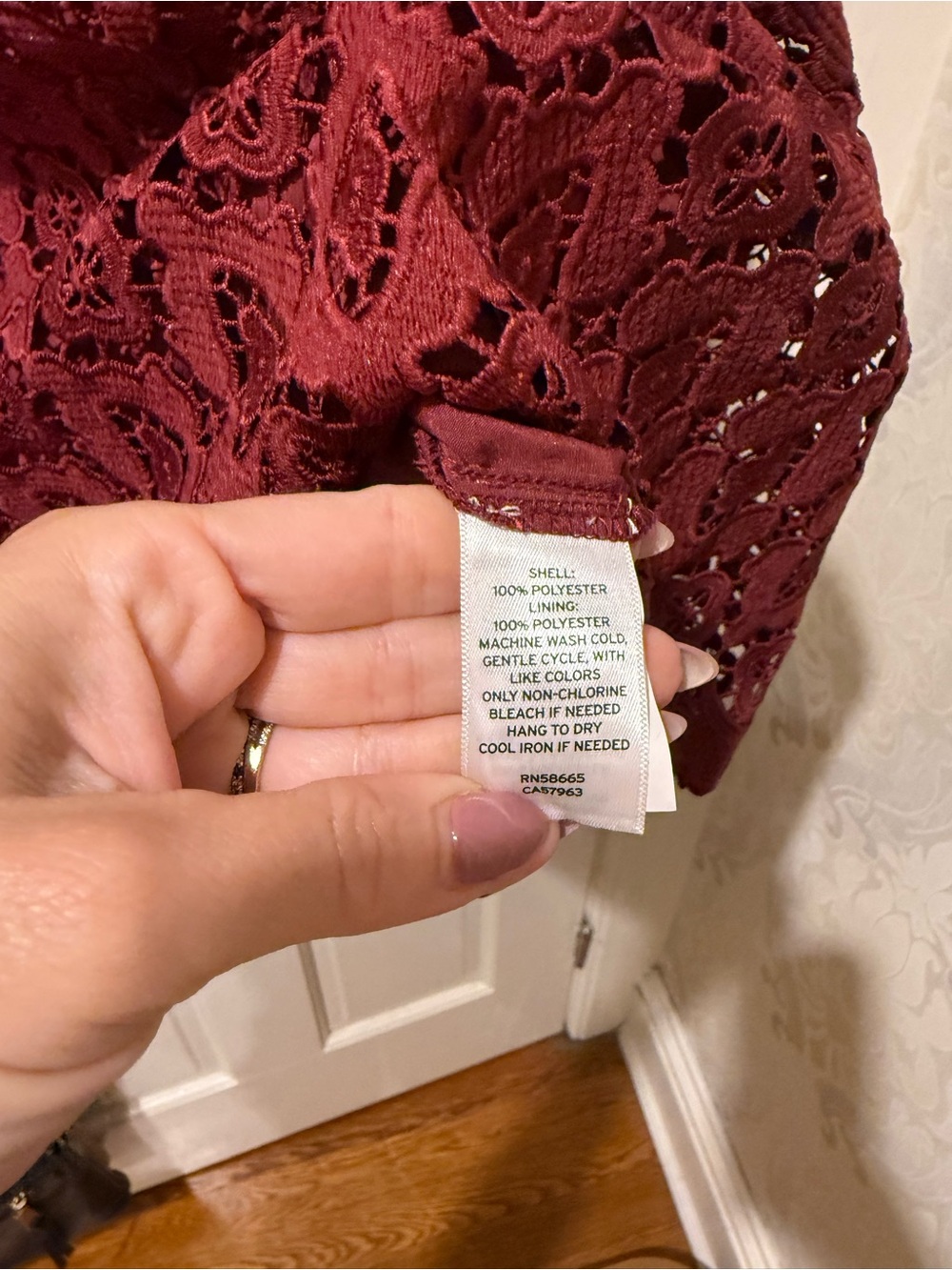 NWT Caslon Women's Burgundy Lace dress exclusively sold at Nordstrom - Picture 5 of 5